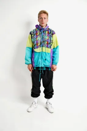 90s multi hooded windbreaker