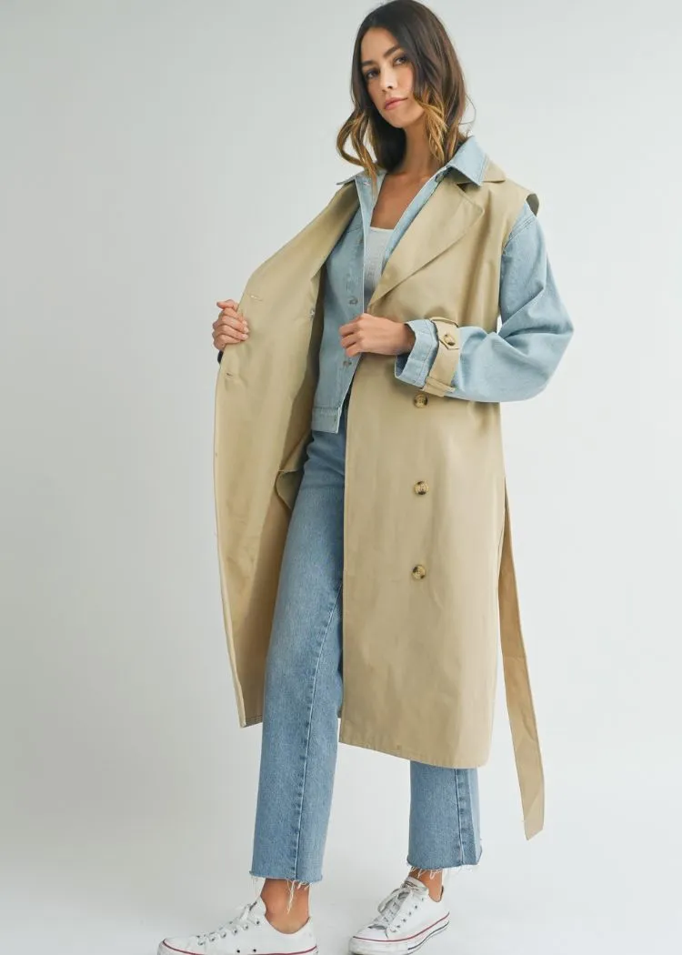 Adeline Layered Look Trench Coat Trench Coat