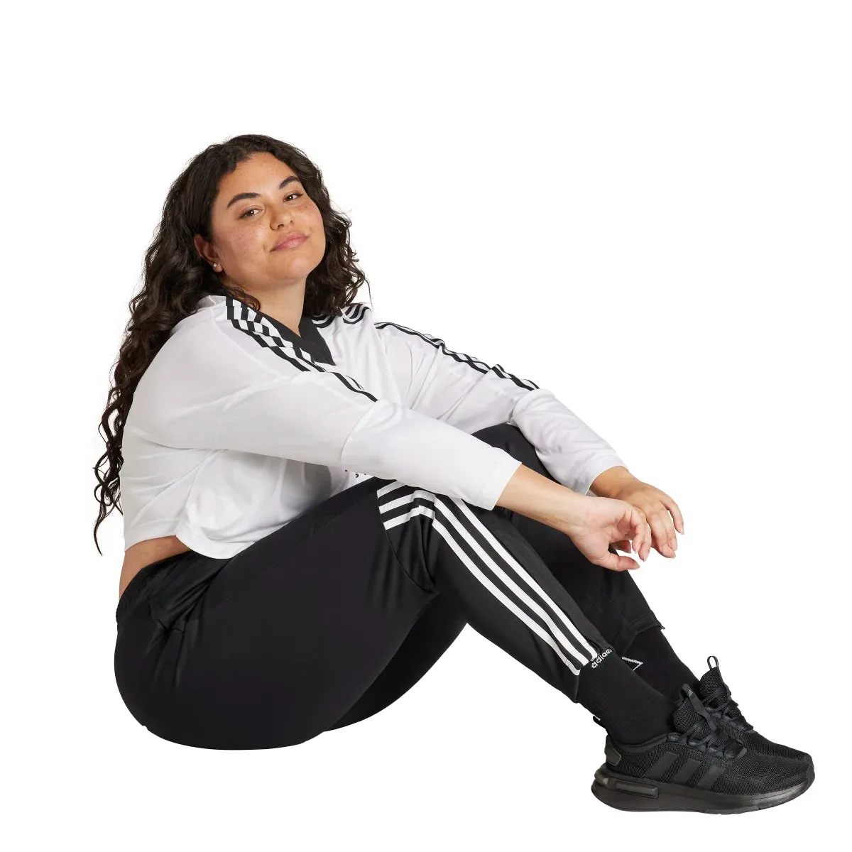 adidas Women's Sereno 3-Stripes Slim Tapered Tracksuit Pants (Plus Size)