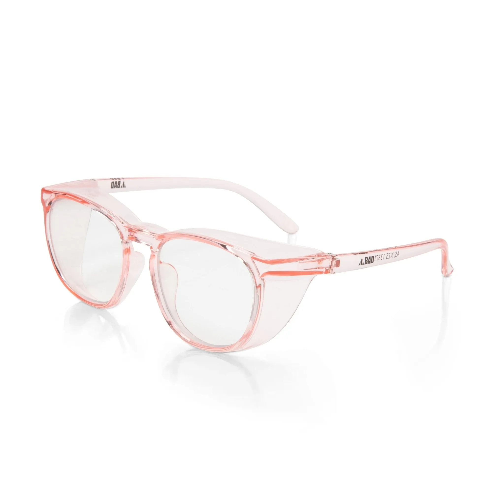 BAD WOMENS CRYSTAL SAFETY GLASSES (PINK/CLEAR)