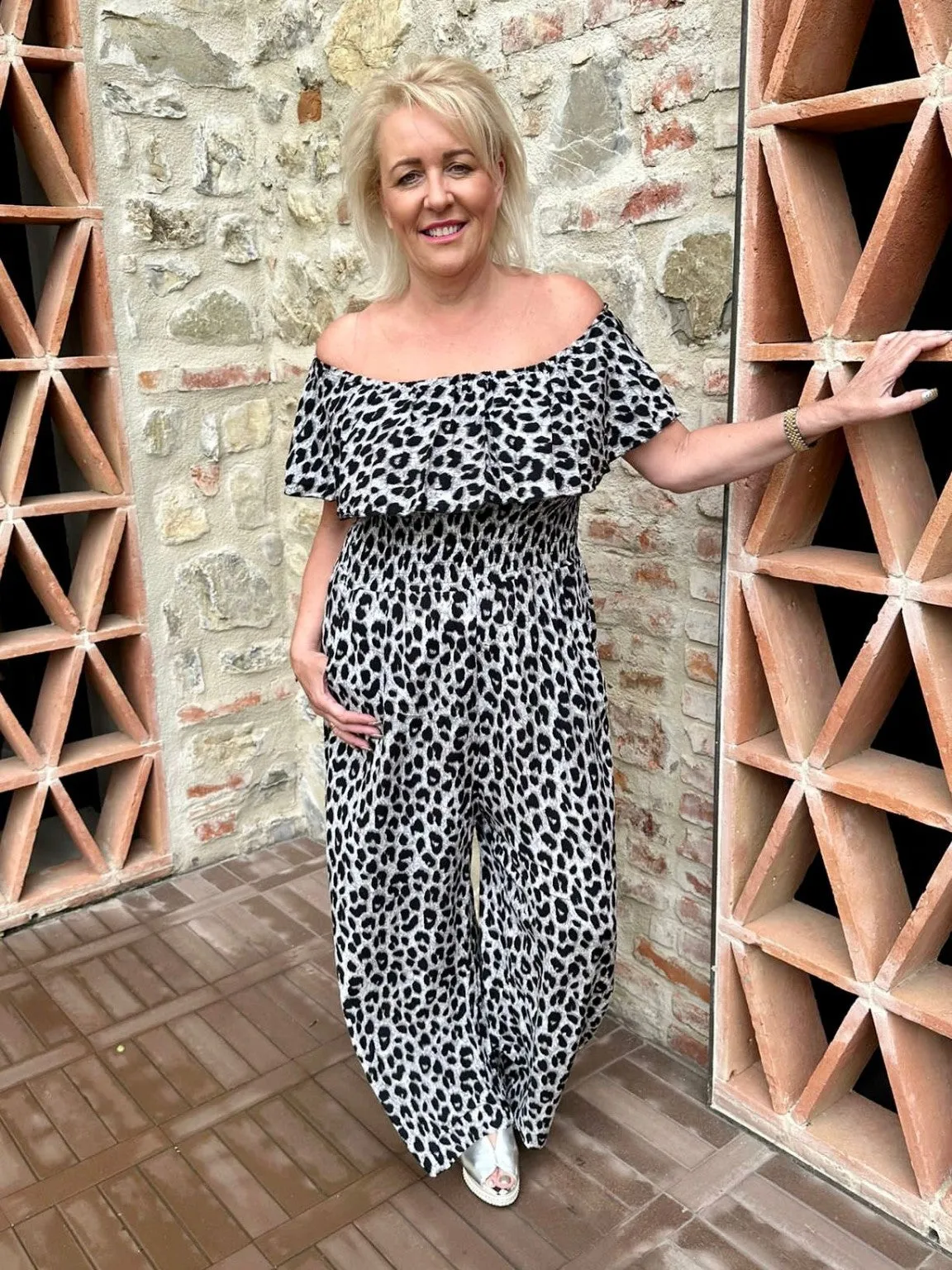 Bardot Frill Leopard Jumpsuit