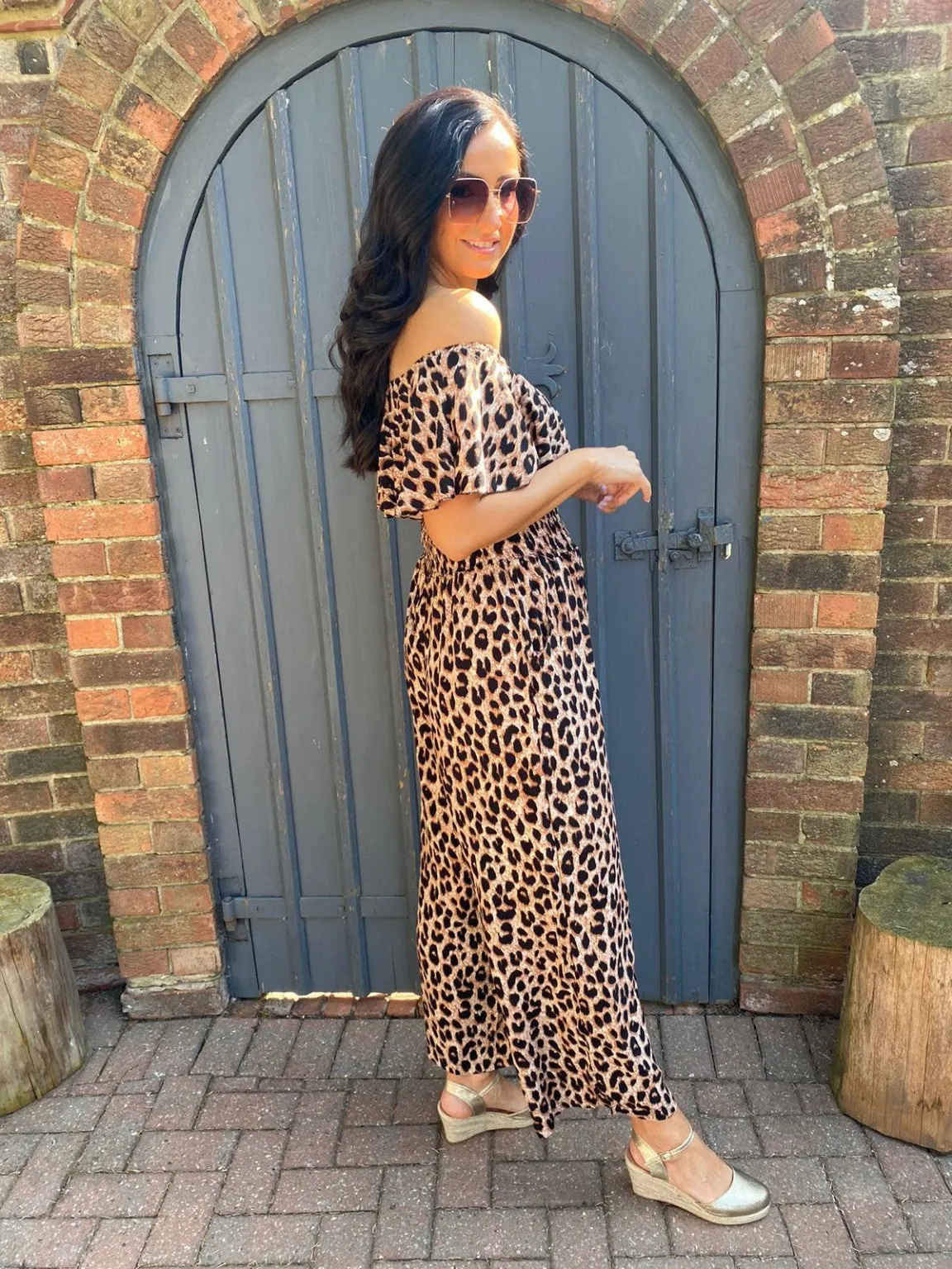 Bardot Frill Leopard Jumpsuit