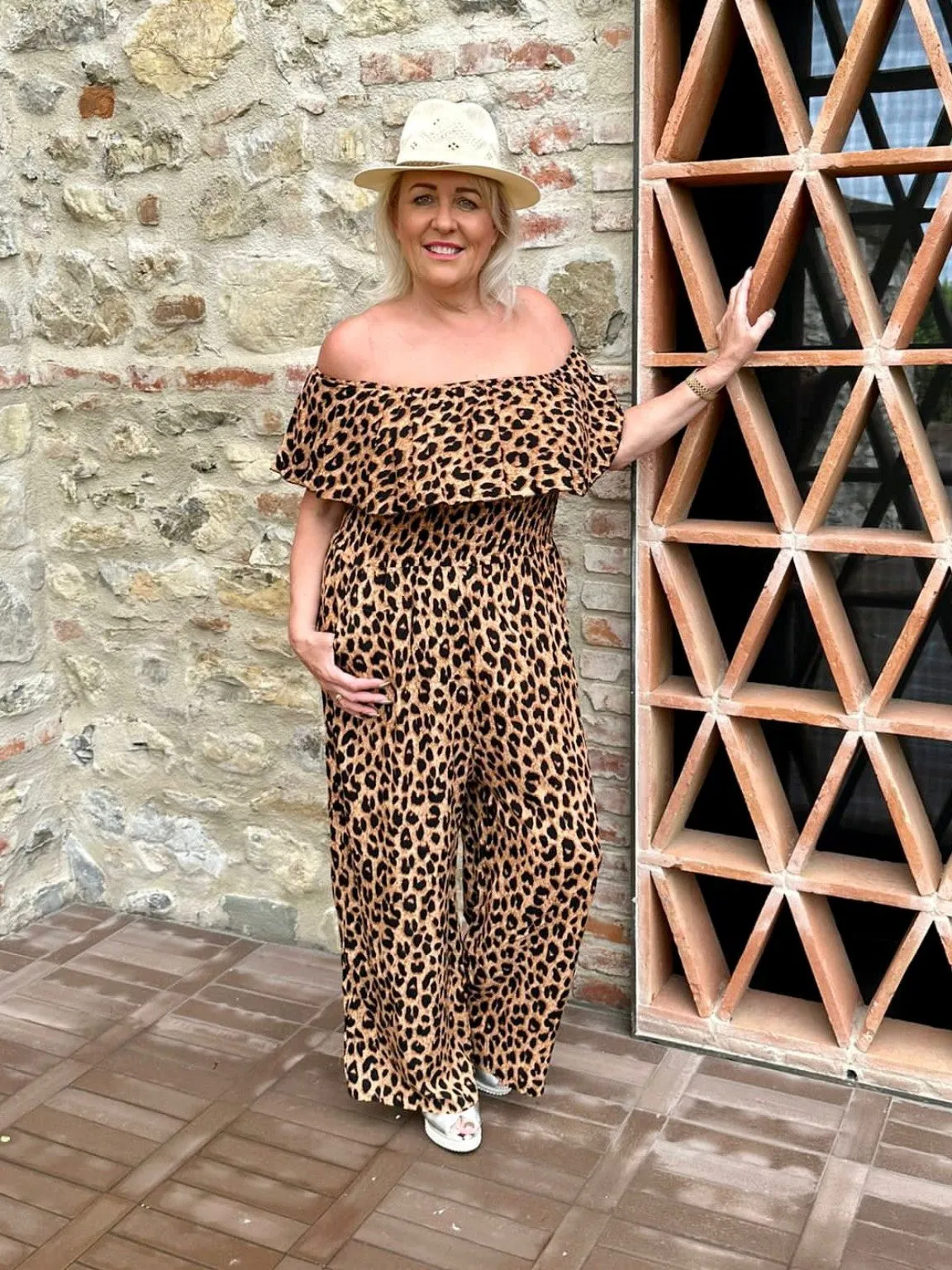 Bardot Frill Leopard Jumpsuit