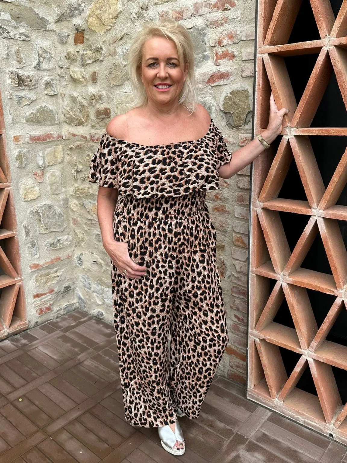 Bardot Frill Leopard Jumpsuit