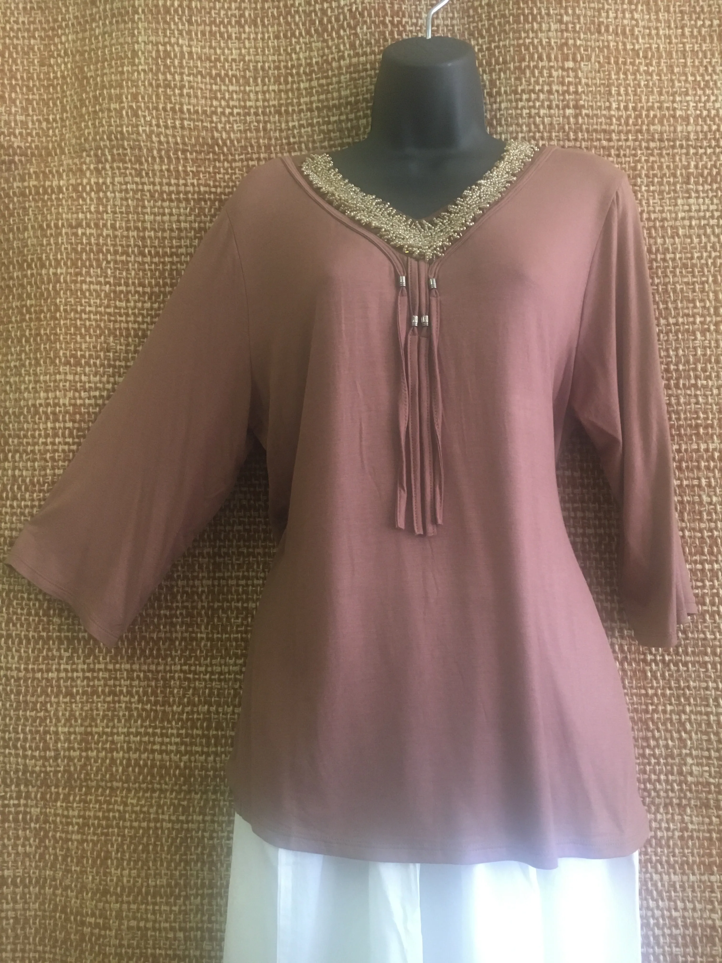 Belush Blouse w/ Beads(B1524) small to 3x Rayon blouse