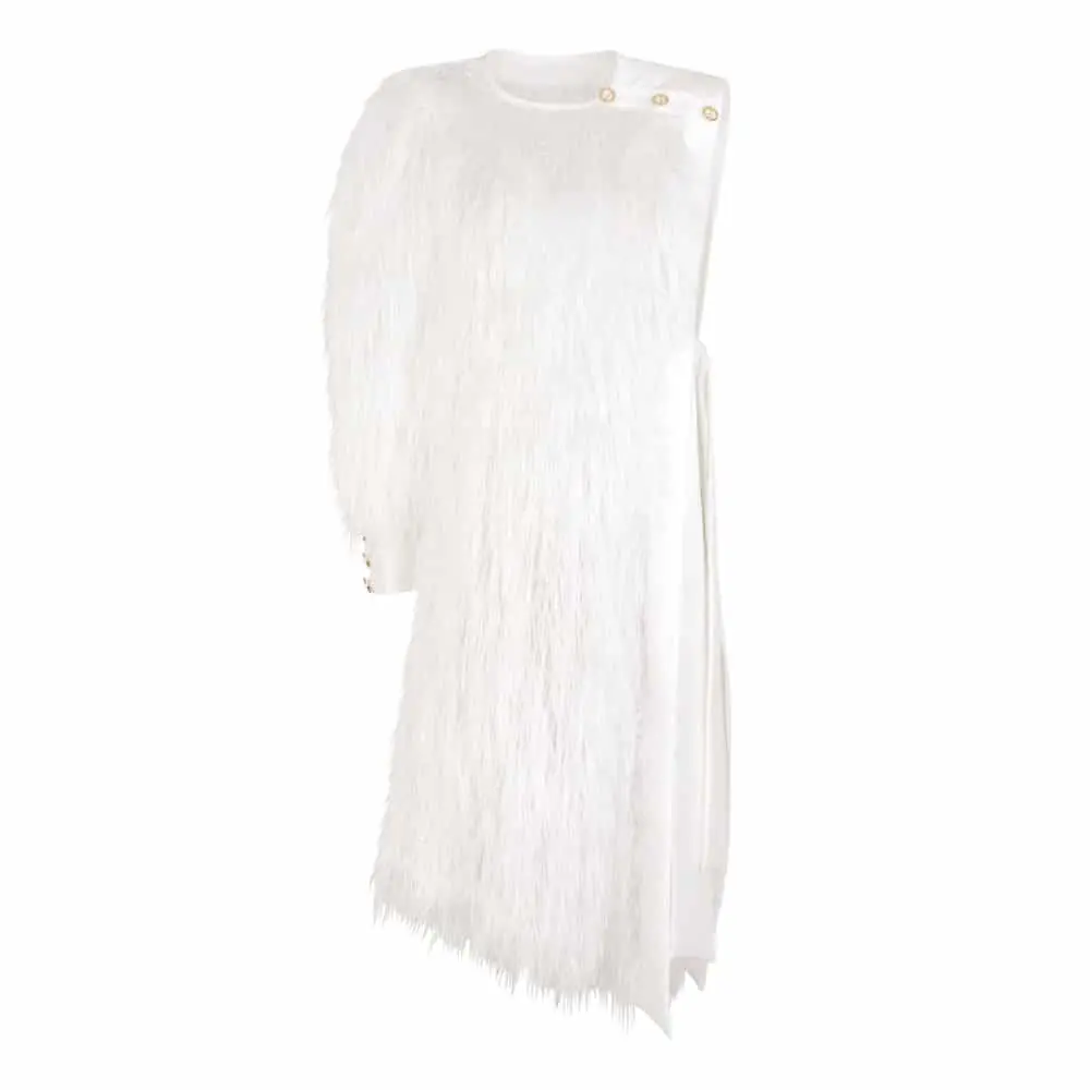 		Bird of paradise white feathery jacket	