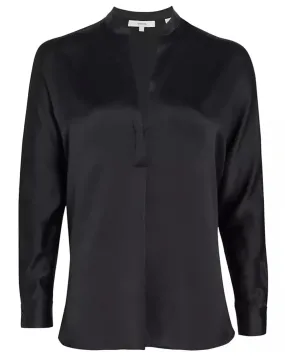 Black Band Collar Blouse