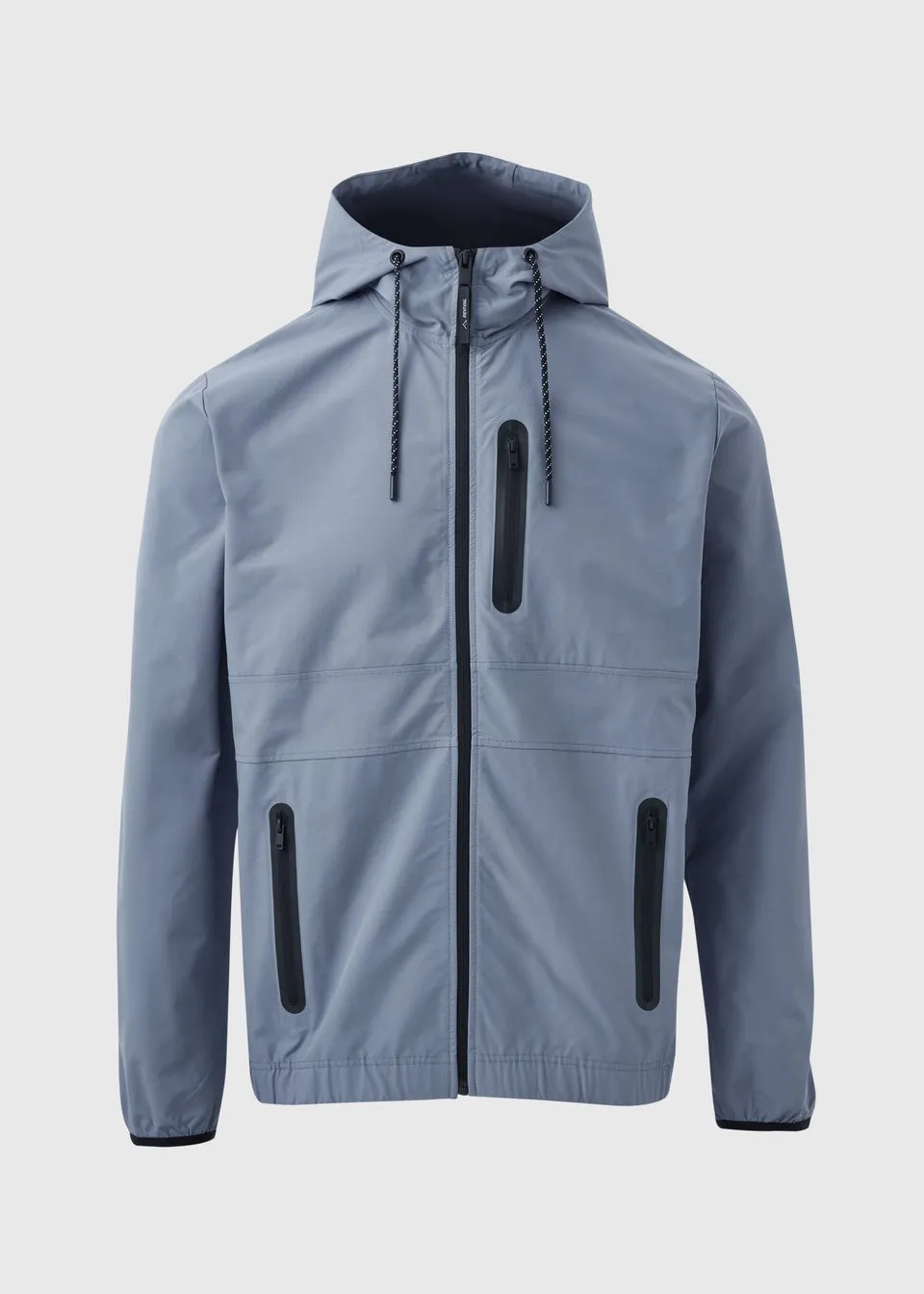 Blue Hooded Windbreaker Jacket