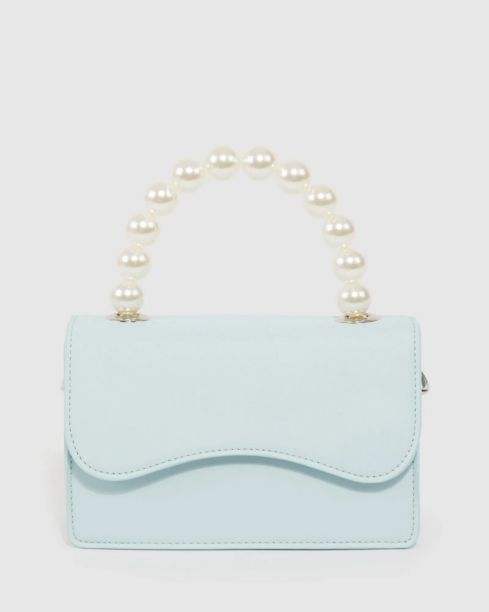 Blue Tia Pearl Top Handle Bag