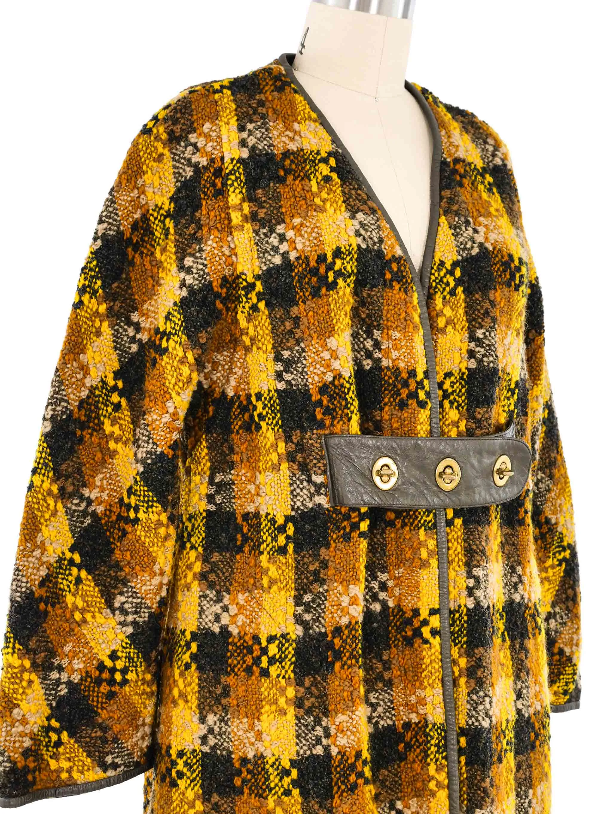 Bonnie Cashin Yellow Plaid Tweed Coat