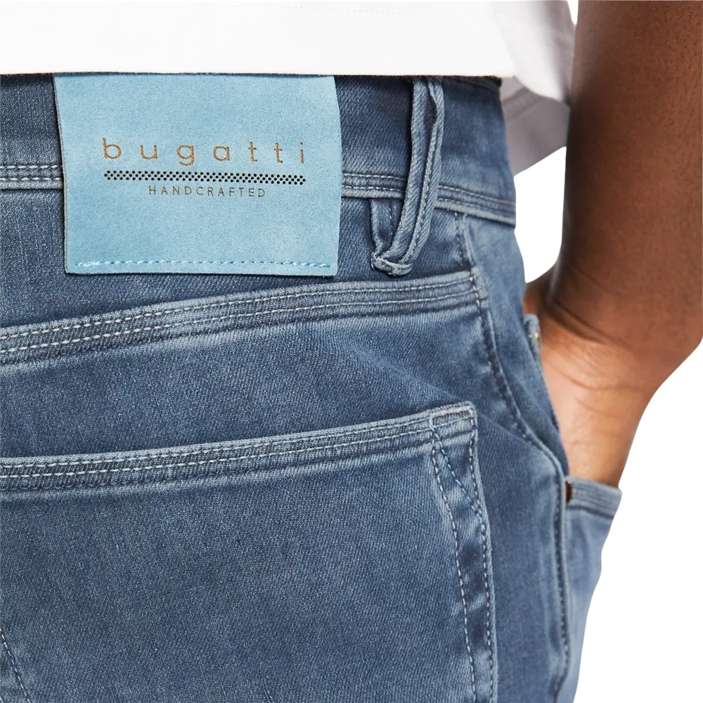 BUGATTI Handcraft Stretch Stone Wash Blue Jeans | Menswear Online