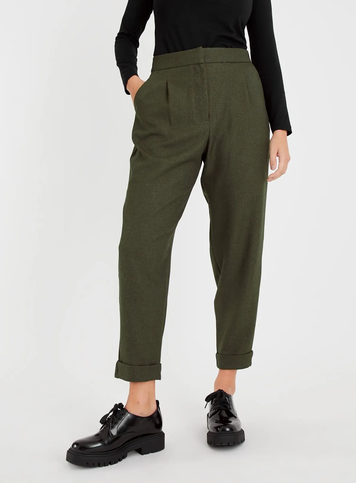 Buy Khaki Tapered Trousers 20L | Trousers | Tu