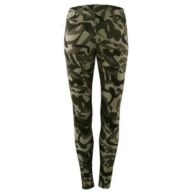 Camouflage Women Summer Leegings Fitness Sweatpants Camouflage Pants High Waist Pantacourt Femme#212 SM6