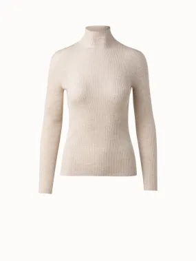 Cashmere Silk Fine Rib Mockneck