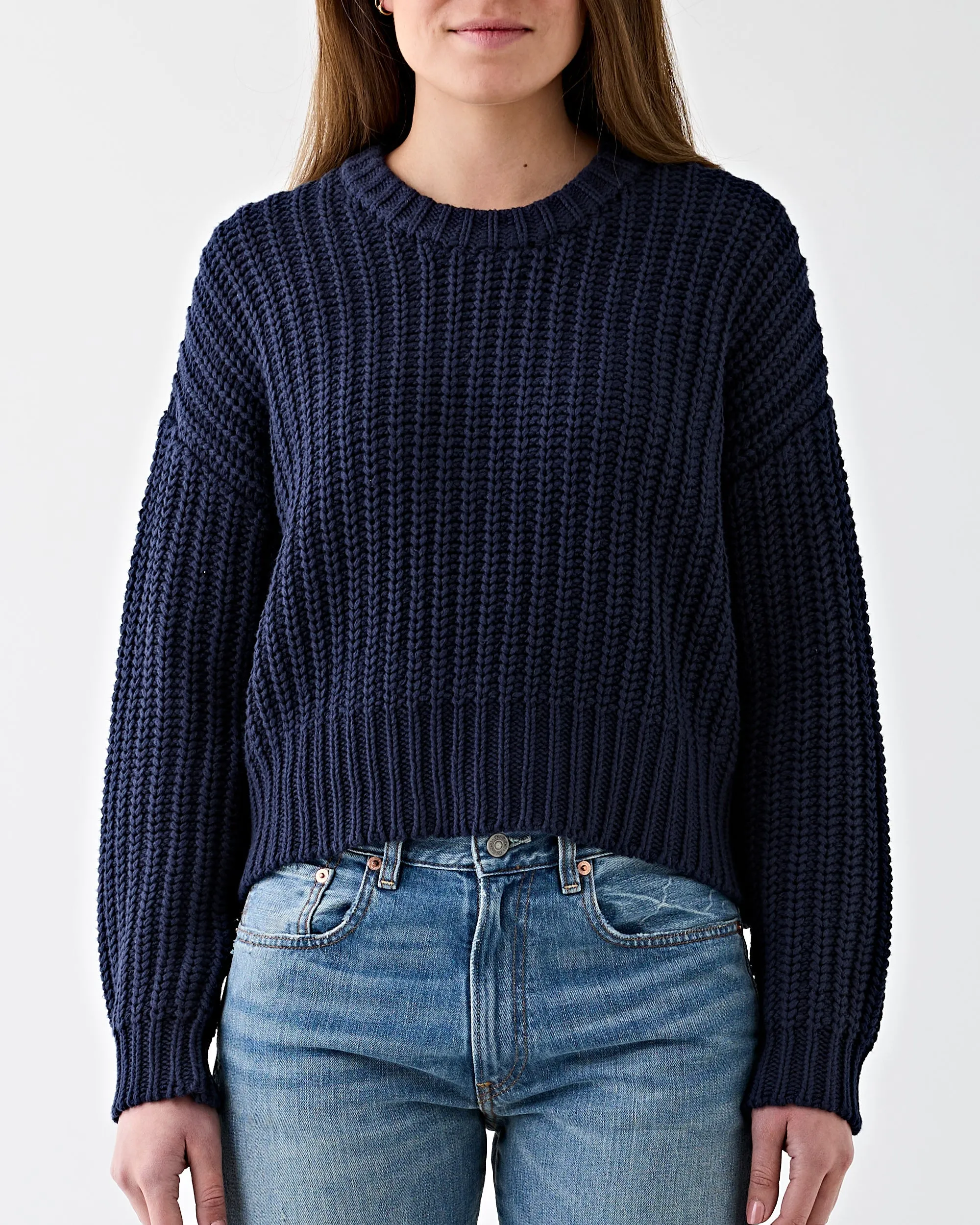 Chunky Box Sweater Navy