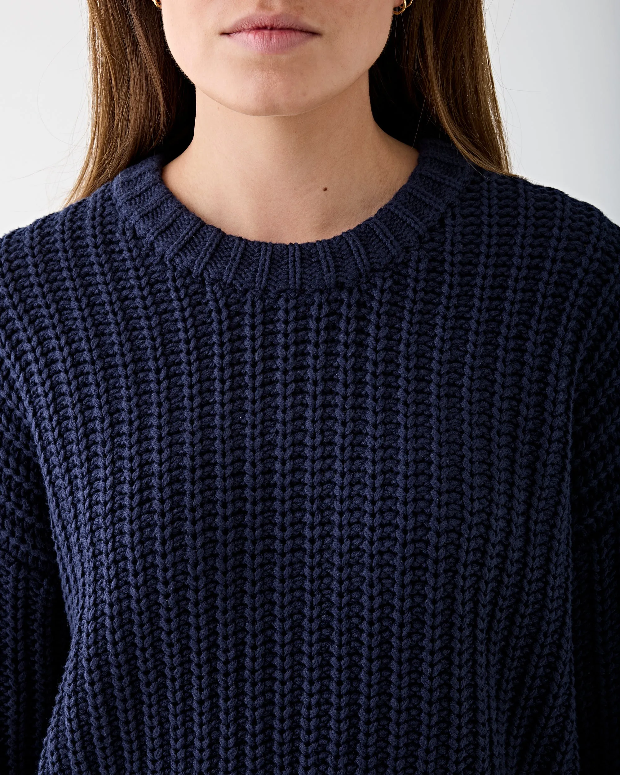 Chunky Box Sweater Navy