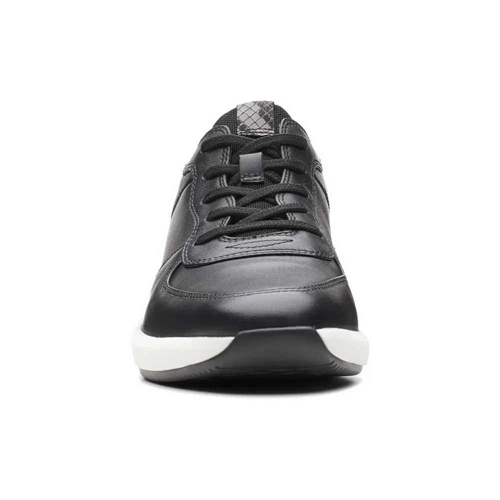 Clarks Un Rio Sprint Black Combi Leather Sneaker (Women's)