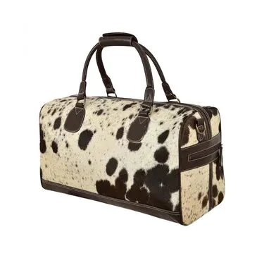 Cow Skin Holdall Travel Bag in Brown or Black