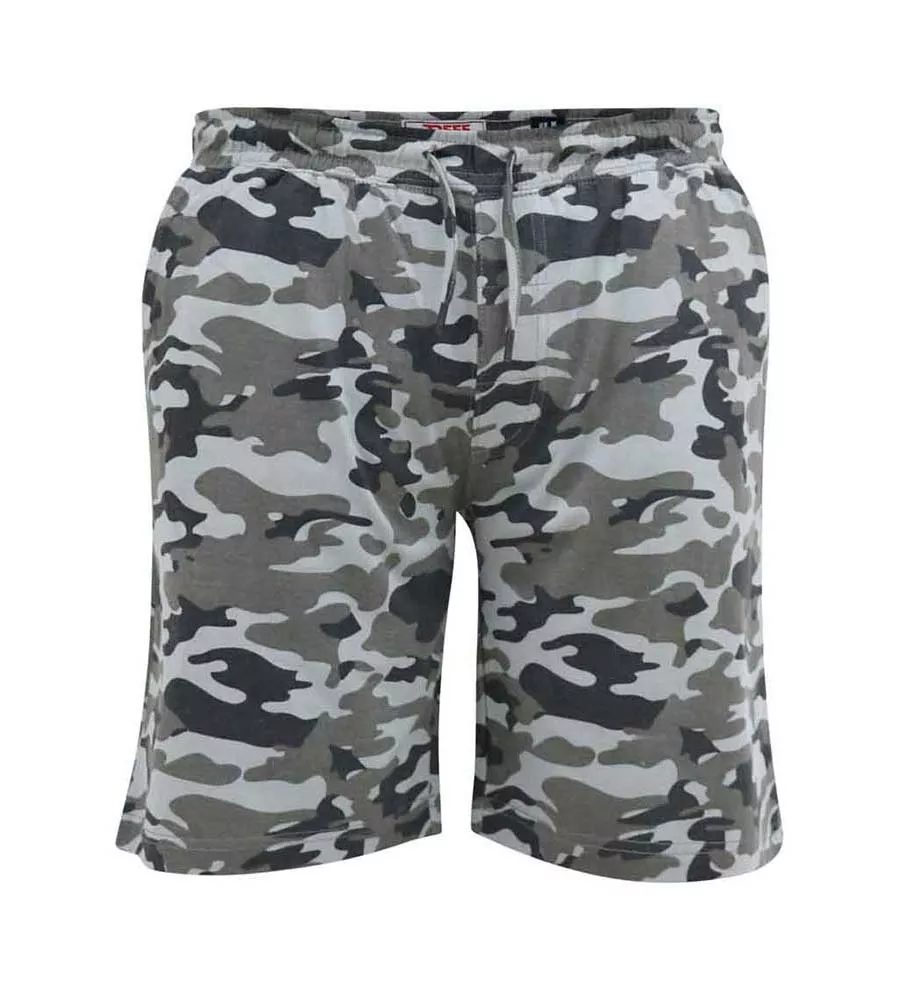 D555 Big Mens Jersey Camouflage Shorts With Elasticated Waist (CARLTON)