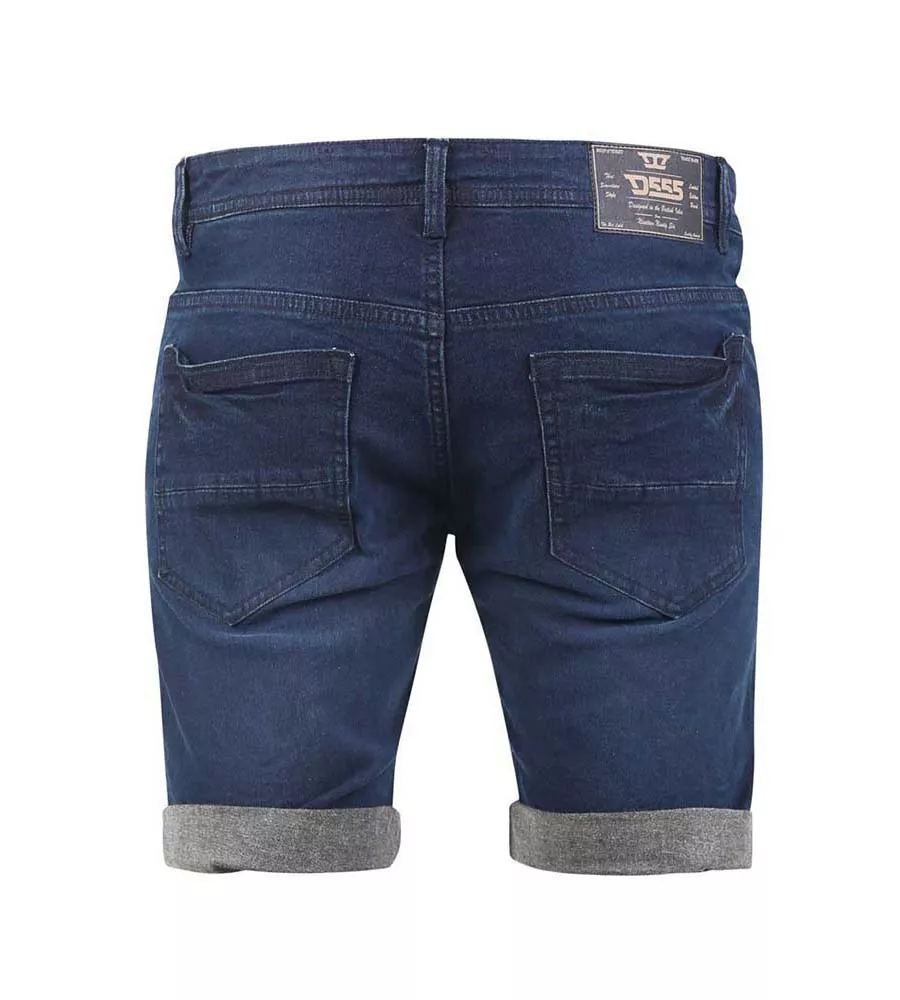 D555 Mens Dark Blue Stretch Denim Shorts (BRENTWOOD)