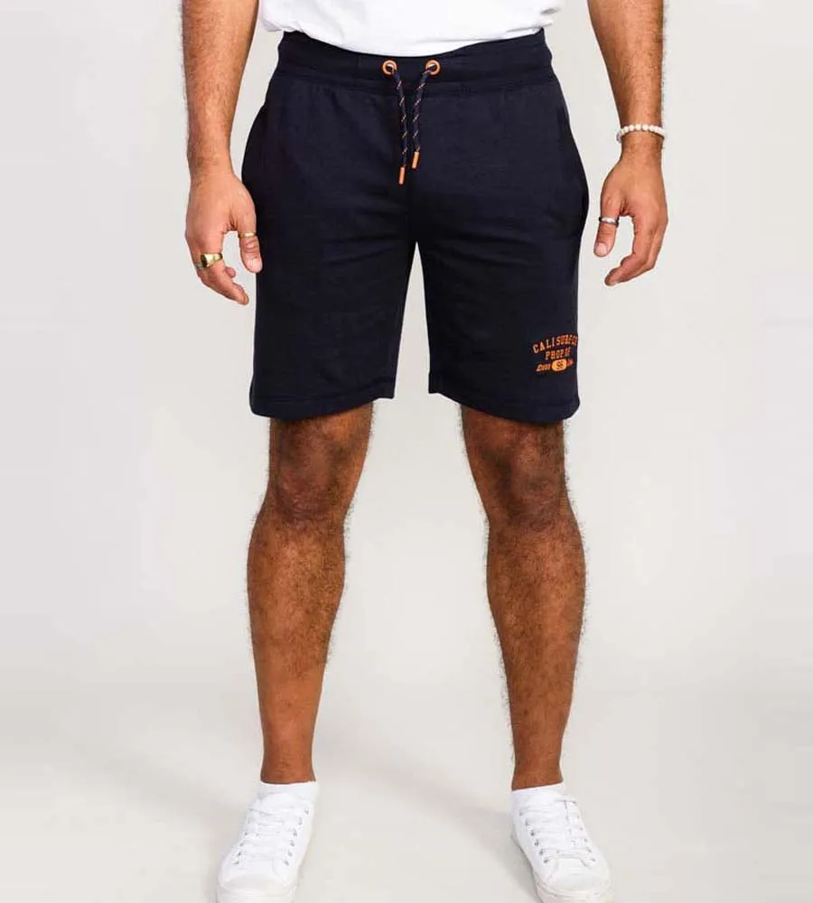 D555 Mens Navy Shorts With Elasticated Waist and Loop Back (SUTTON 2)