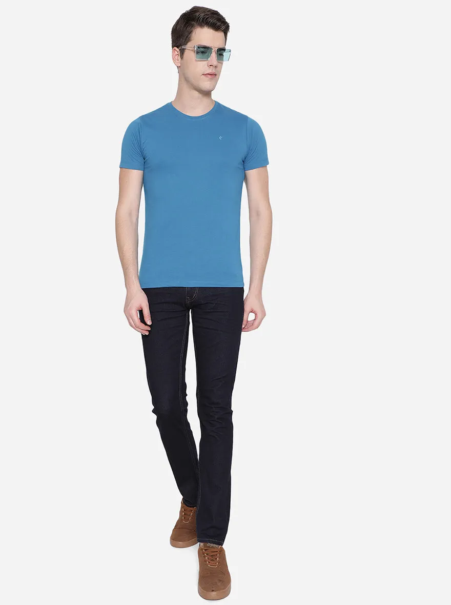 Denim Blue Solid Narrow Fit Jeans | Greenfibre