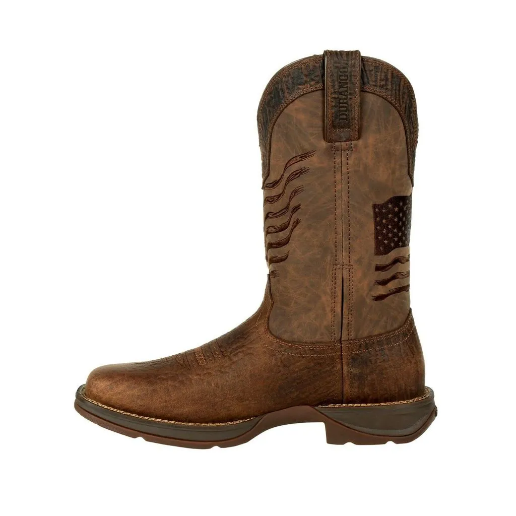 Durango Men's Brown Distressed Flag Square Toe Boot DDB0314