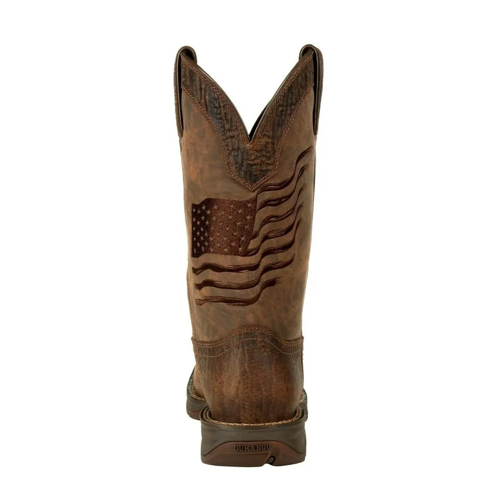 Durango Men's Brown Distressed Flag Square Toe Boot DDB0314