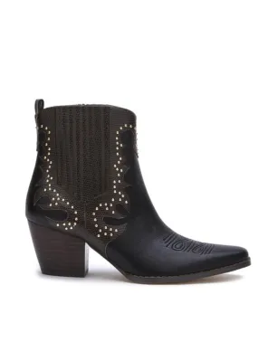 Eliza Black Studded Western Ankle Boots by Matisse