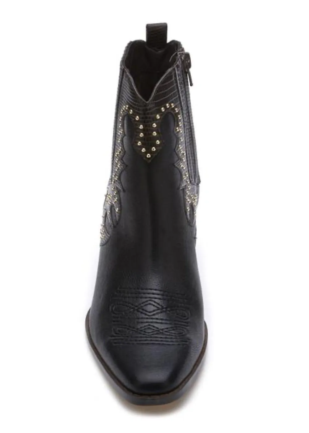 Eliza Black Studded Western Ankle Boots by Matisse