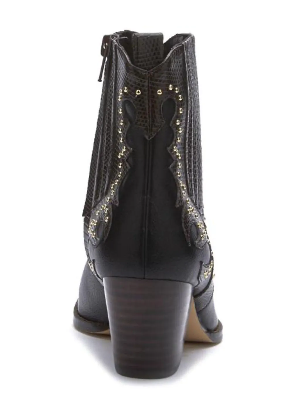 Eliza Black Studded Western Ankle Boots by Matisse