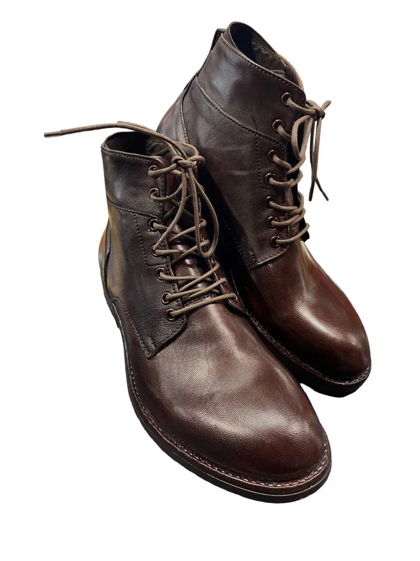 Emporio Italia Vitello Dark Brown Lace Up Boot