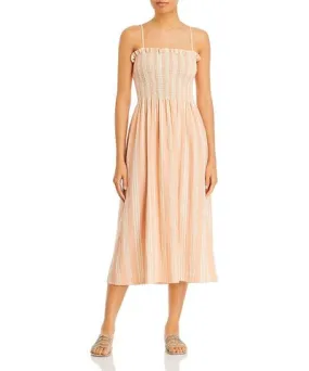 Faherty Womens Organic Cotton Striped Maxi Dress