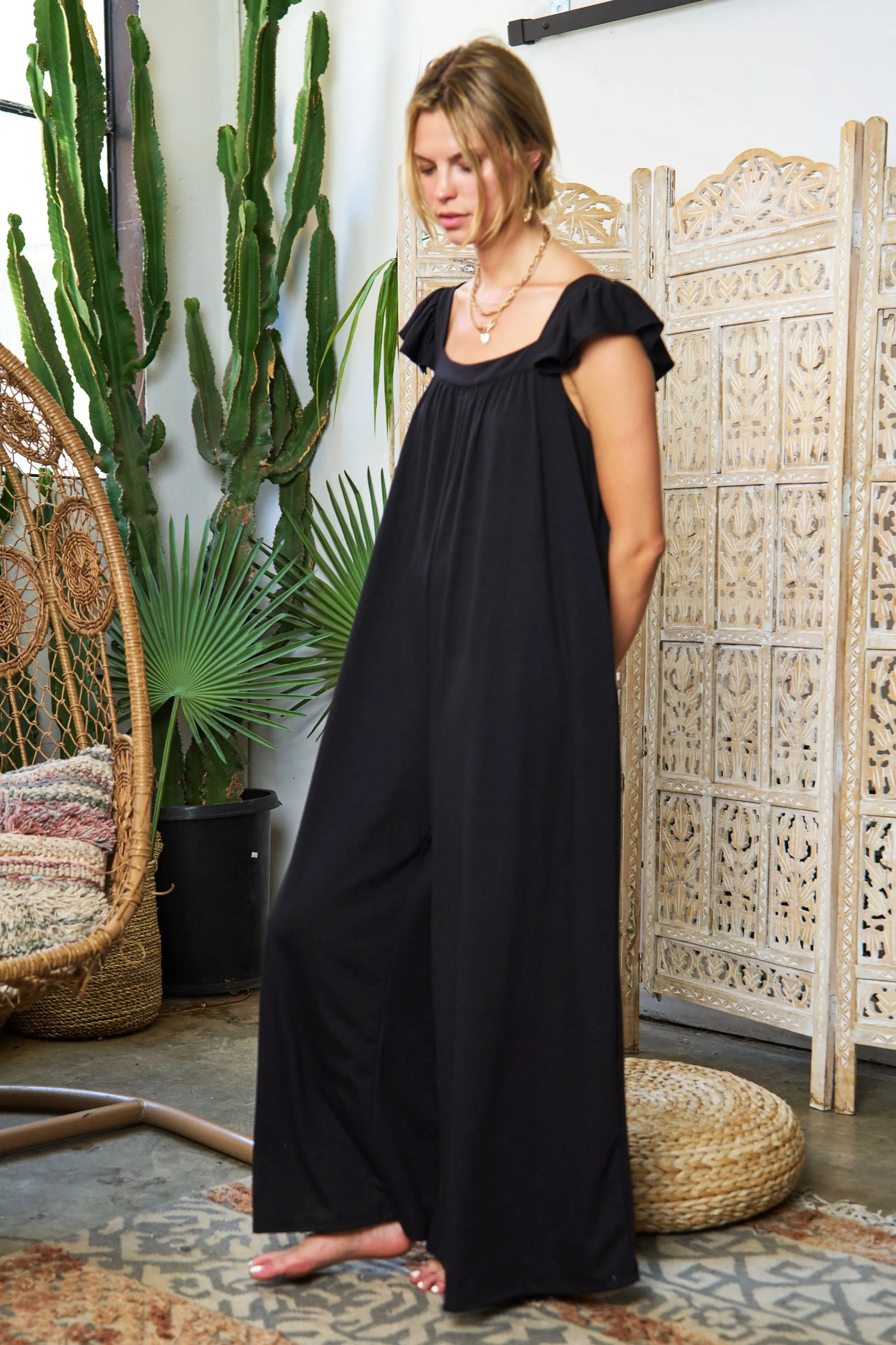 Feeling Reckless Jumpsuit - Black