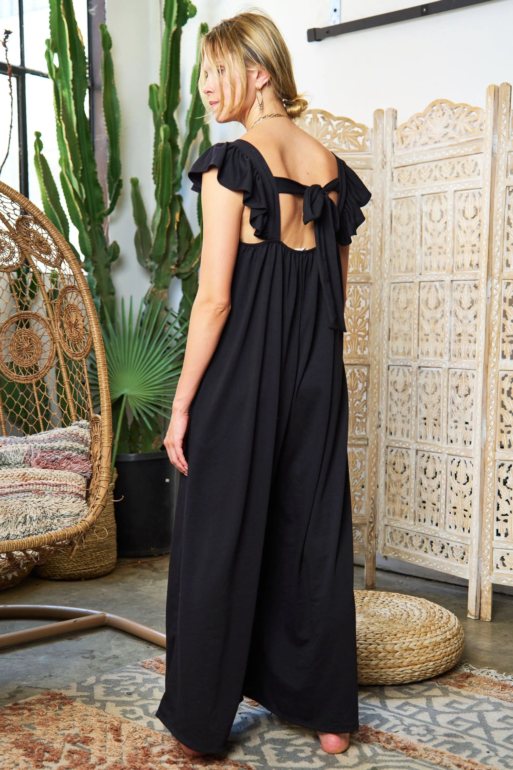 Feeling Reckless Jumpsuit - Black