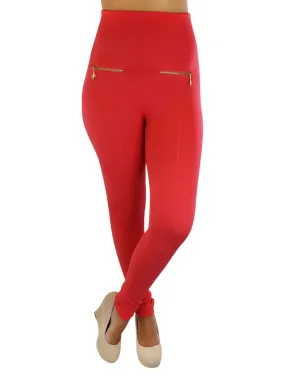 Fleece Lined Gold Zippered Leggings