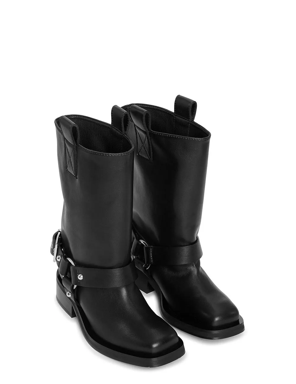 GANNI BIKER TUBULAR MID SHAFT BOOT