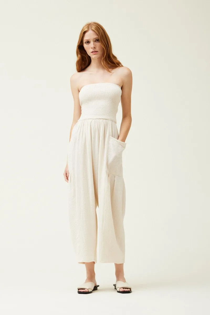 Gauze Cargo Jumpsuit