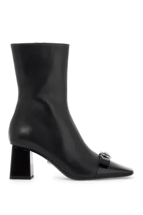 gianni ribbon leather ankle boots with 1015909 1A02310 BLACK-PALLADIUM