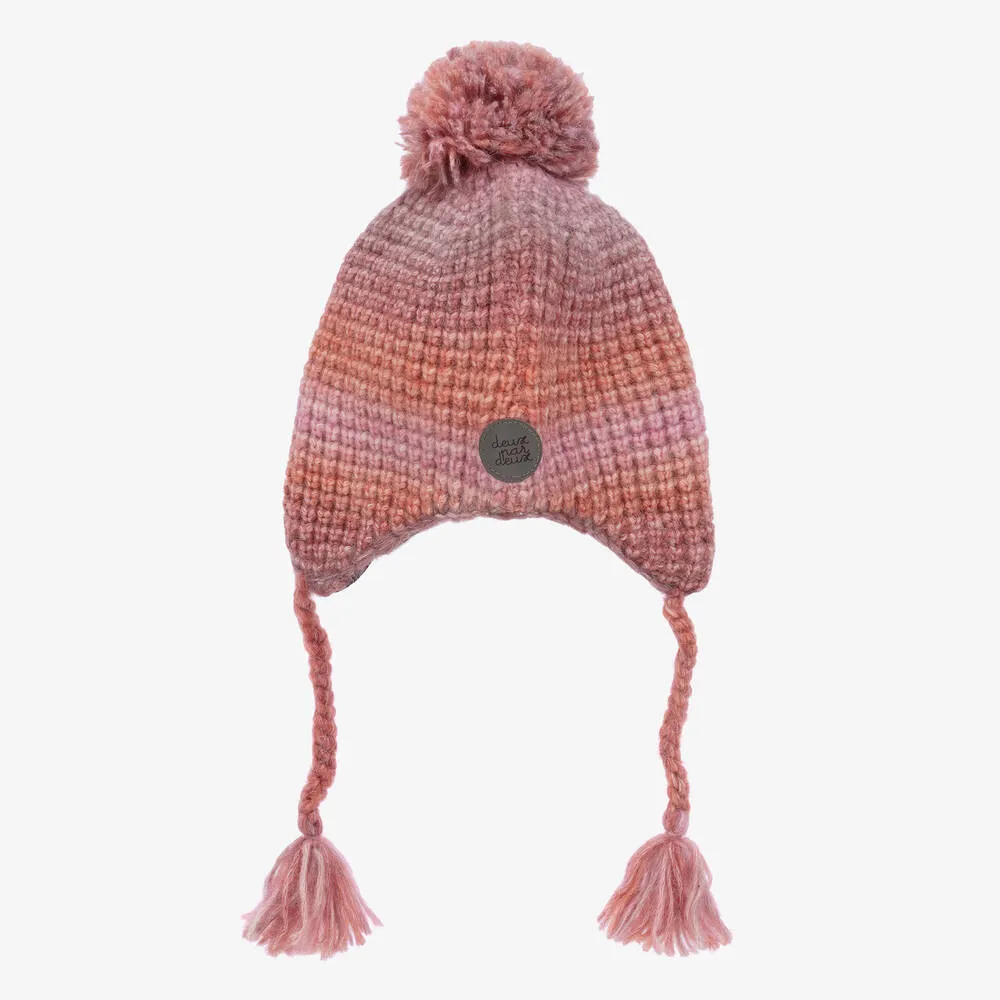 Girls Pink Knitted Pom-Pom Hat