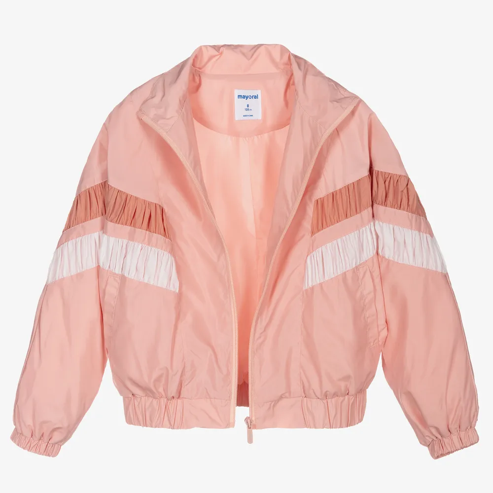 Girls Pink Windbreaker Jacket