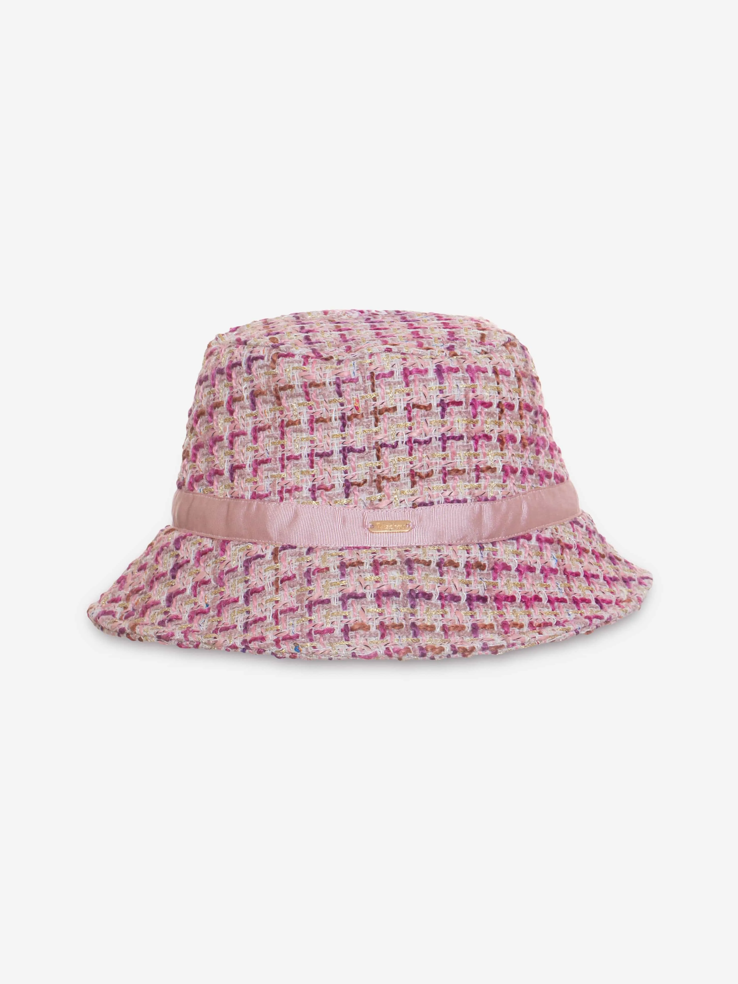 Girls Tweed Bucket Hat in Pink