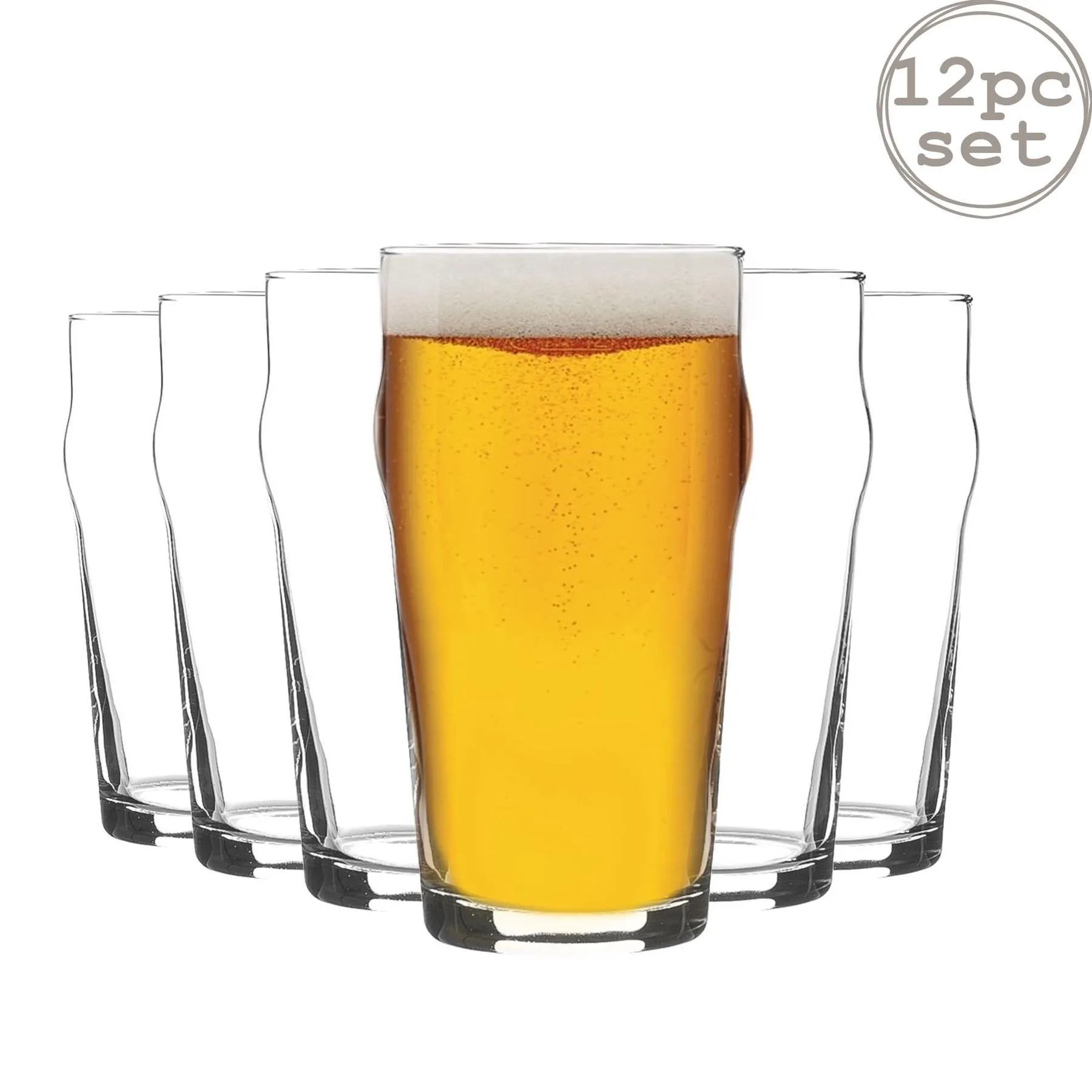 Glassware | Nonic Pint Beer Glasses - 570ml - Pack of 12 | Rink Drink