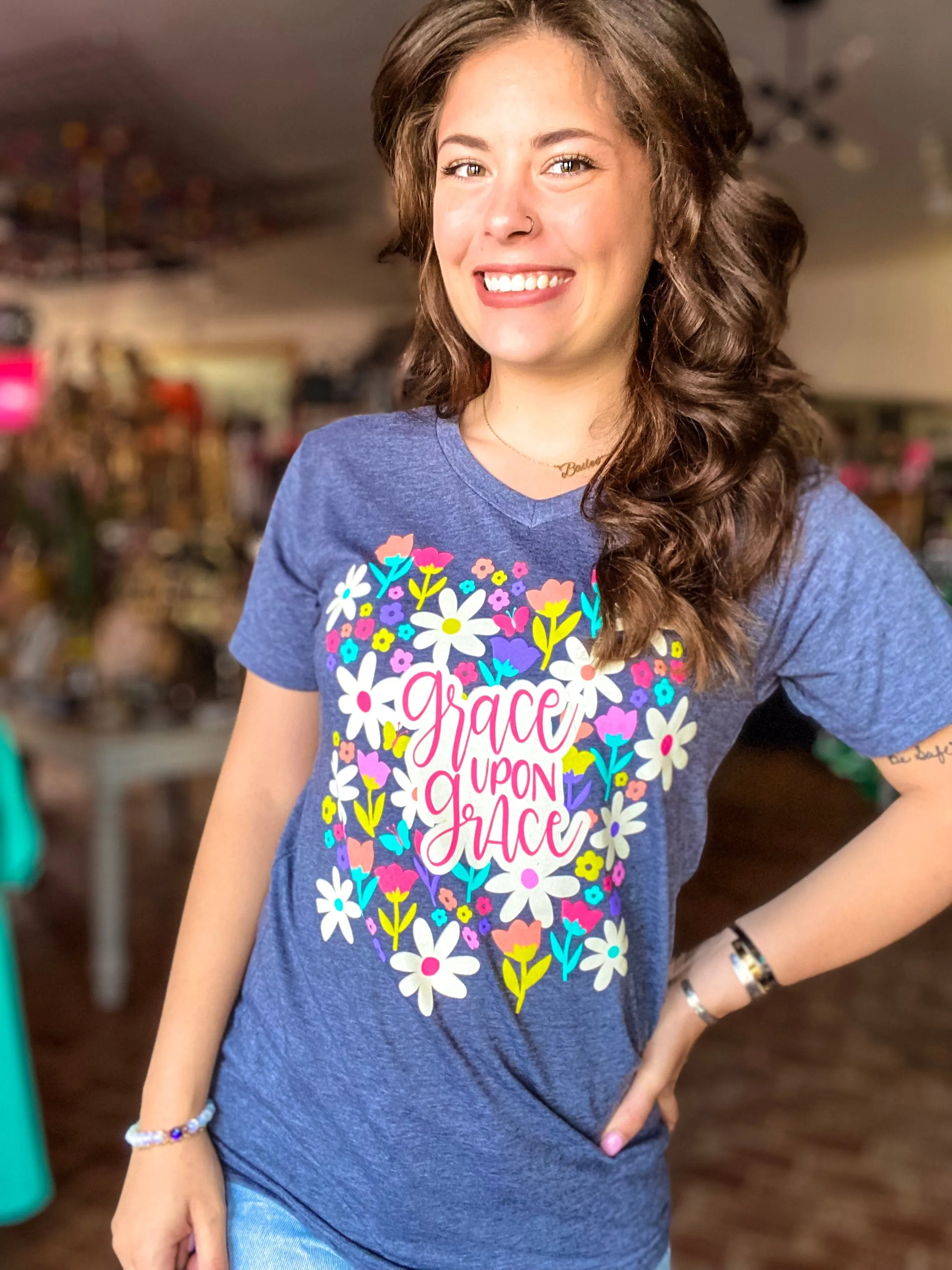 Grace Upon Grace Floral Tee