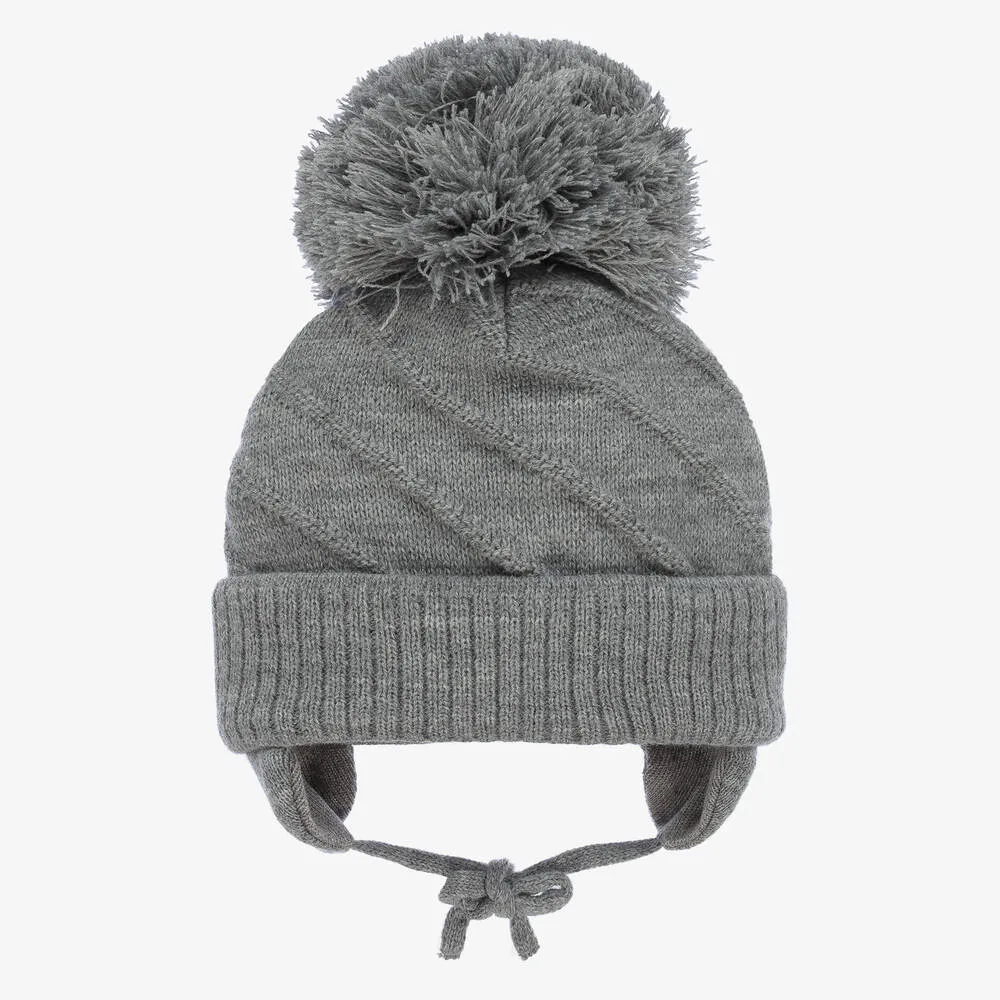 Grey Jim Giant Pom-Pom Hat