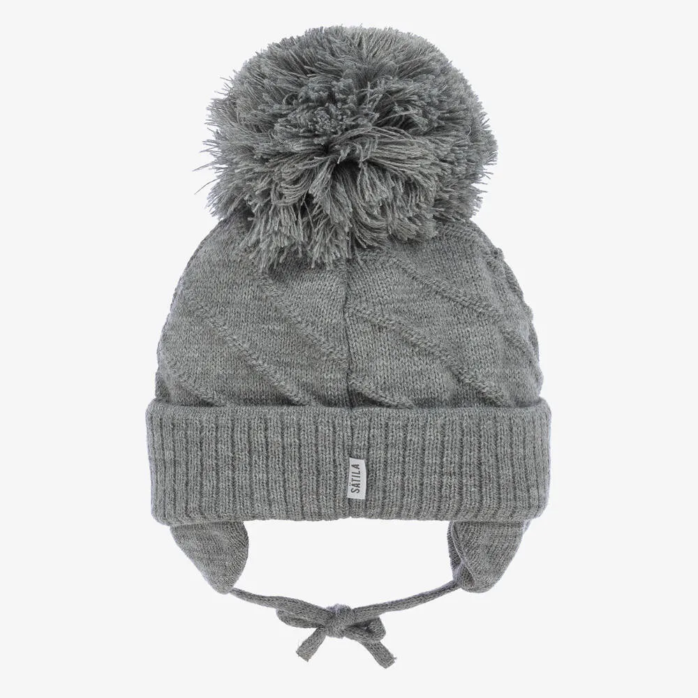 Grey Jim Giant Pom-Pom Hat