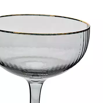 Hestia Set of 2 Grey Cocktail Glasses with Gold Rim | Kaleidoscope