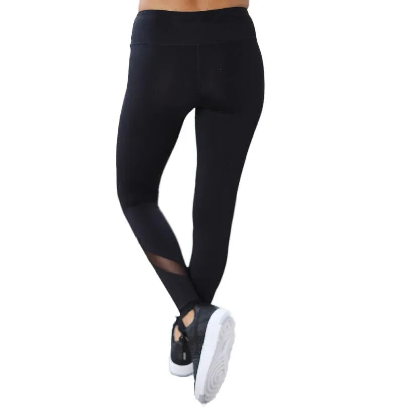 High Waist Fitness Women Legging Casual Mesh Transparent Patchwork Women Workout Clothes Fitness Pants Ropa Deporte Mujer#121 SM