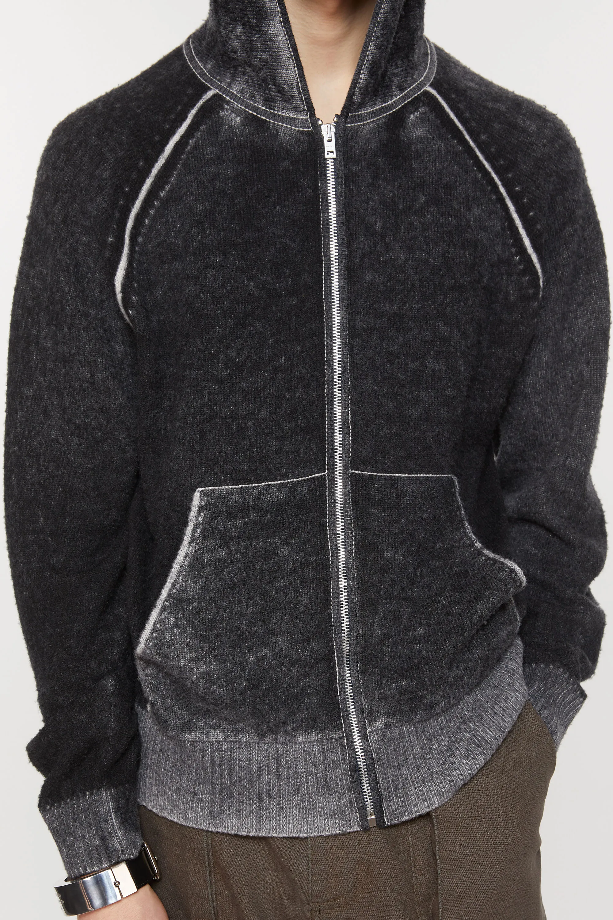 Hooded zipper sweater