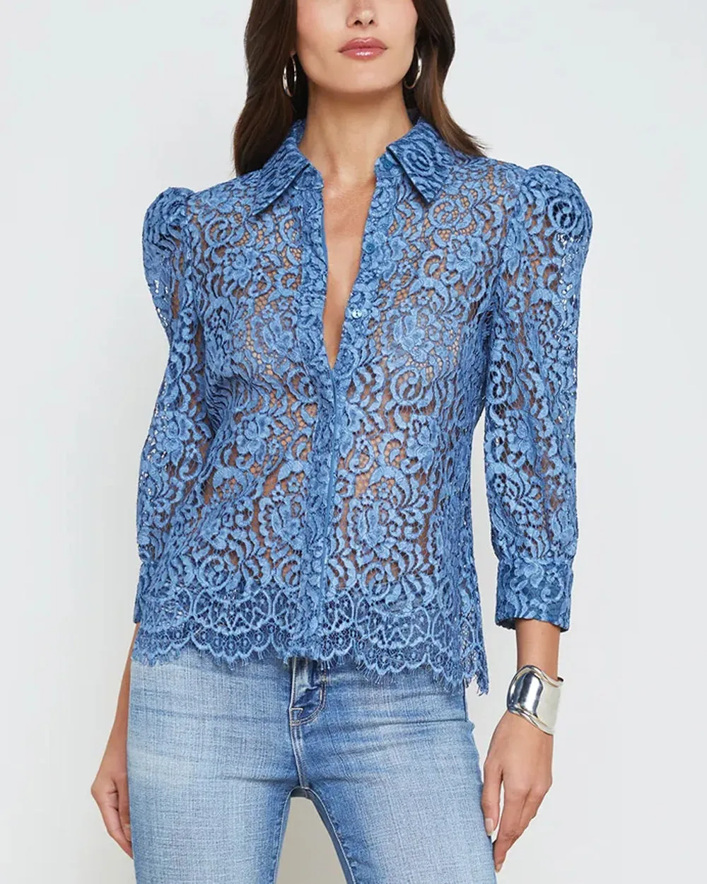 Indigo Lace Andrea Blouse